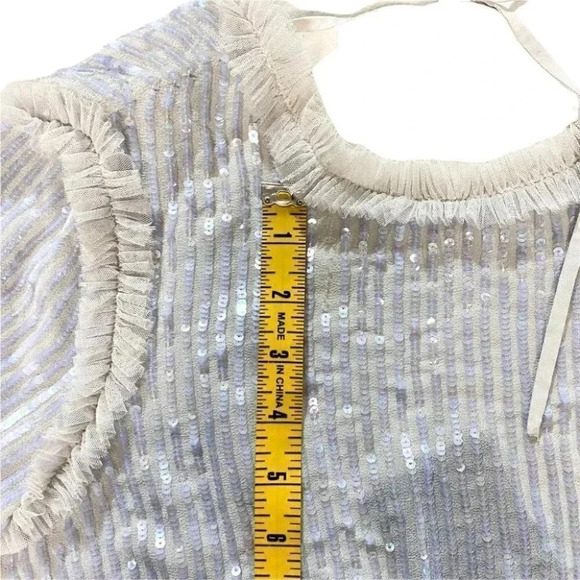 NWT BHLDN Needle & Thread Shimmer Long Sleeve Mini Dress - Picture 15 of 17